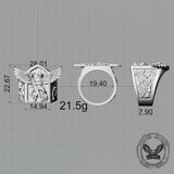 Archangel Michael Demon Slayer Sterling Silver Knight Ring