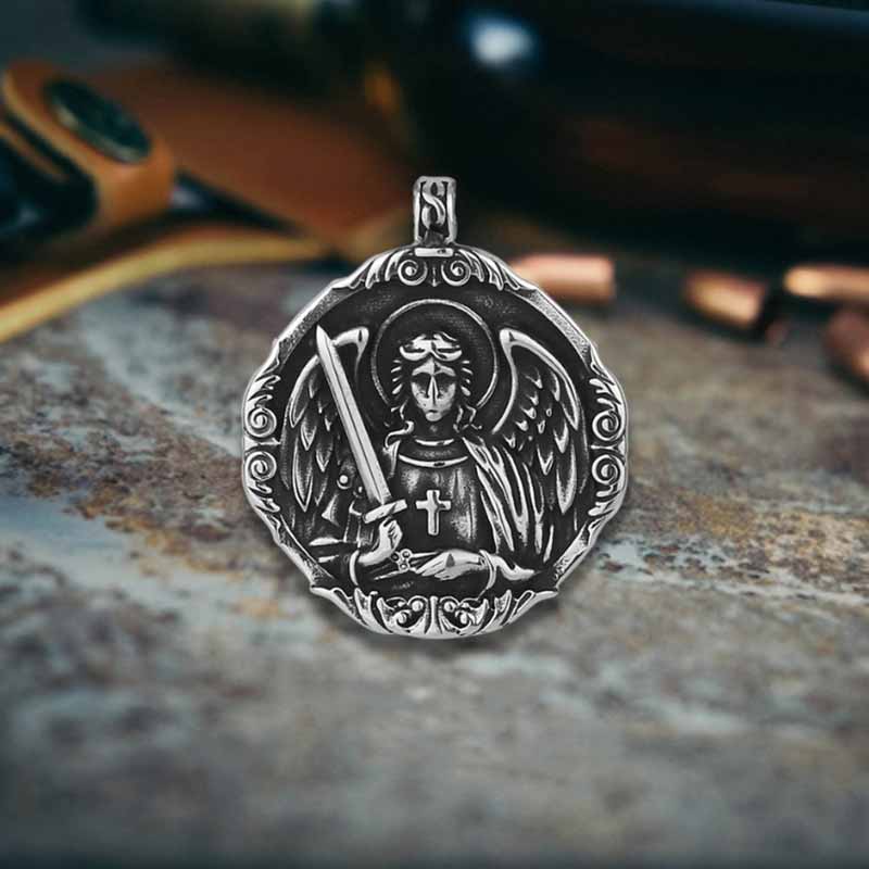 Archangel St. Michael Protects Us Stainless Steel Pendant