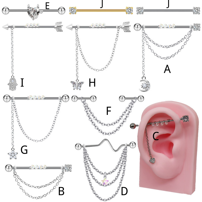 Arrow Chain Design Stainless Steel Industrial Piercing