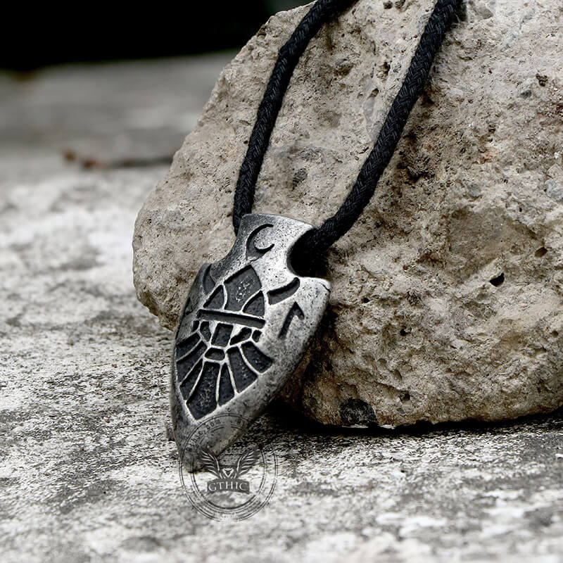 Arrow Shape Odin Stainless Steel Viking Pendant | Gthic.com