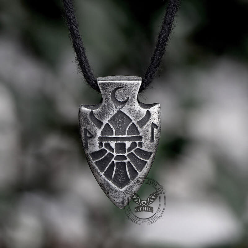 Arrow Shape Odin Stainless Steel Viking Pendant | Gthic.com