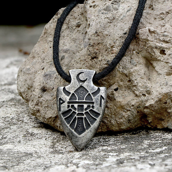 Arrow Shape Odin Stainless Steel Viking Pendant | Gthic.com