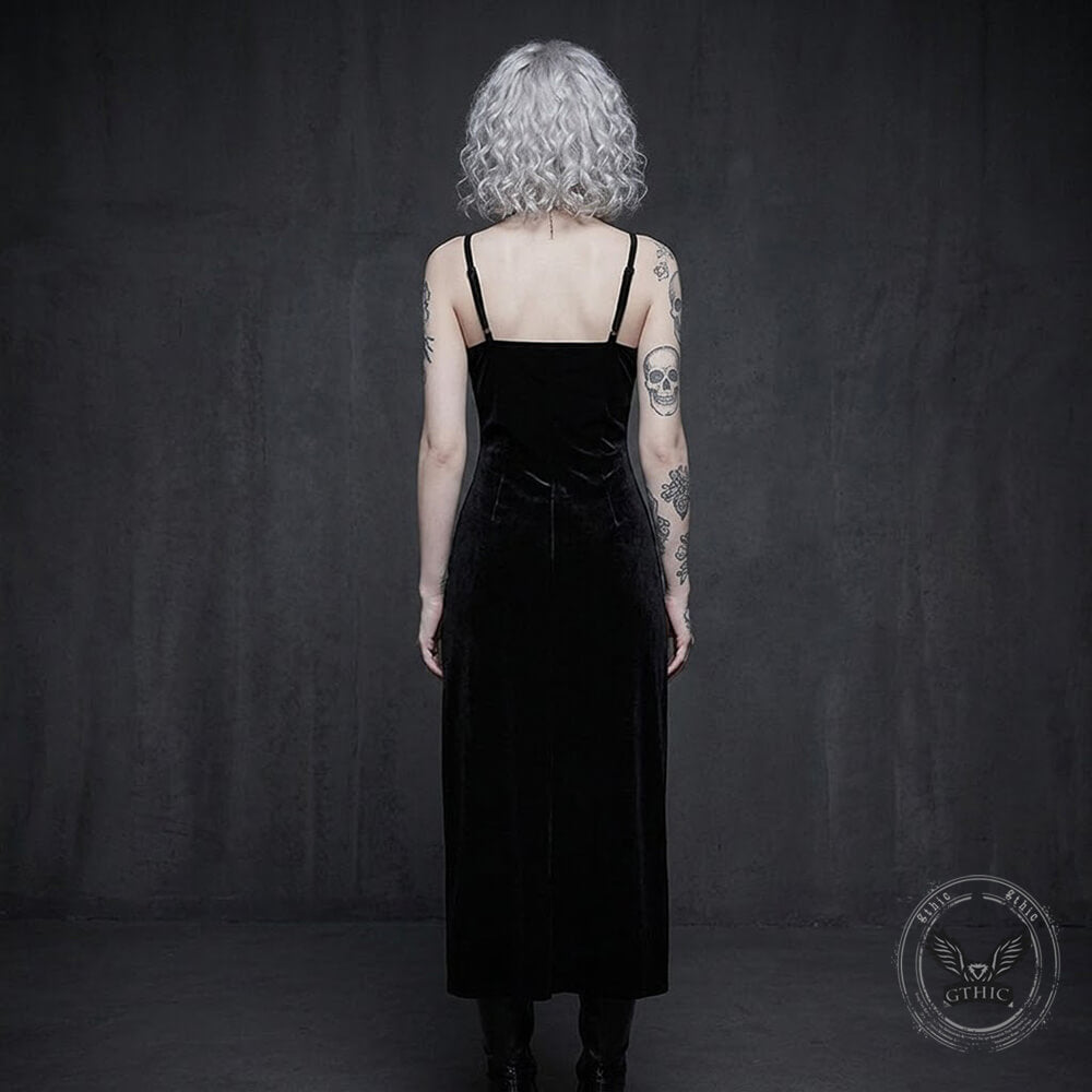 Asymmetrical High-Slit Lace-Up Bodycon Dress | Gthic.com