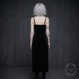 Asymmetrical High-Slit Lace-Up Bodycon Dress | Gthic.com