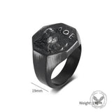 Athena Owl Stainless Steel Vintage Signet Ring