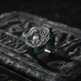 Athena Owl Stainless Steel Vintage Signet Ring | Gthic.com