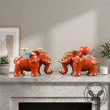 Auspicious Elephant Pair Brass Vintage Figurines | Gthic.com