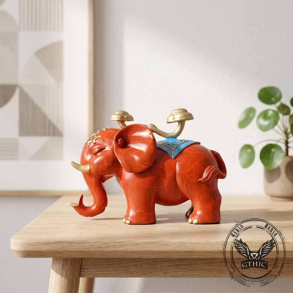 Auspicious Elephant Pair Brass Vintage Figurines | Gthic.com