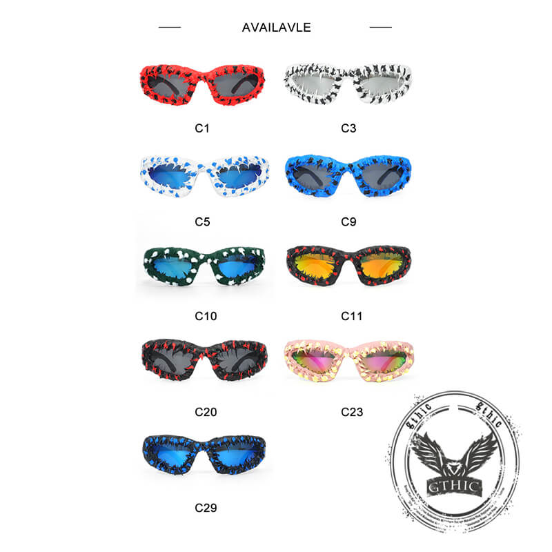 Avant-Garde Full-Frame Drip Glue PC Sunglasses | Gthic.com