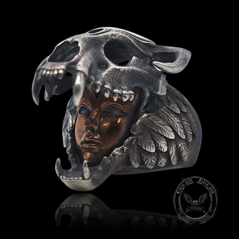 Aztec Jaguar warrior Sterling Silver Ring | Gthic.com