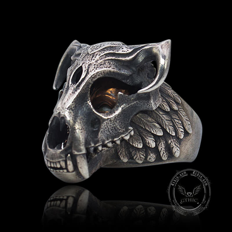 Aztec Jaguar warrior Sterling Silver Ring | Gthic.com