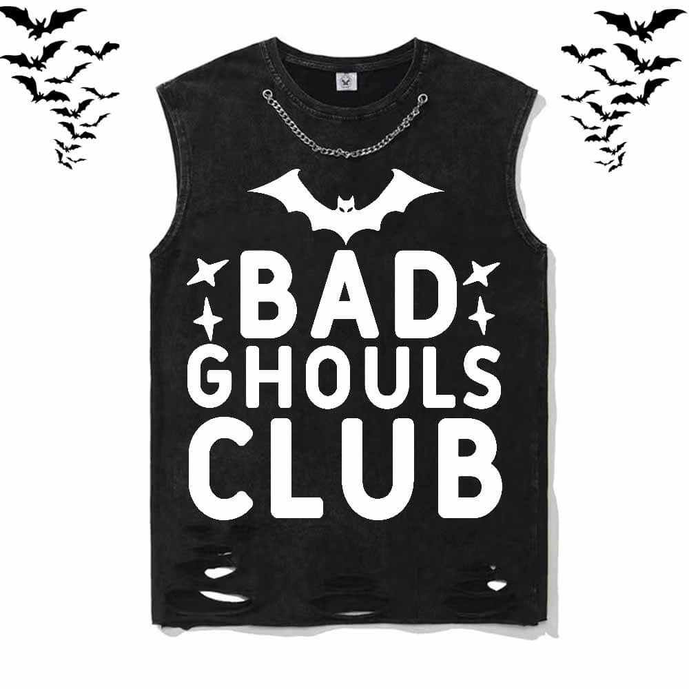 Bad Ghouls Club Bat Short Sleeve T-shirt Vest