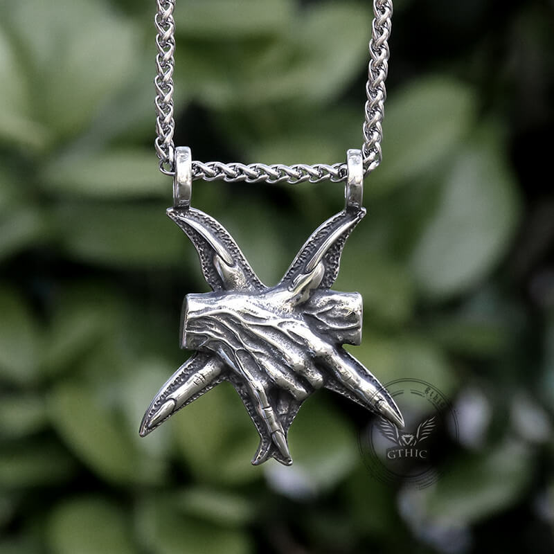 Baphomet Hands Stainless Steel Pendant | Gthic.com
