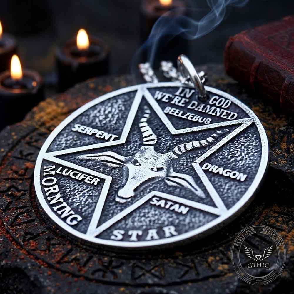 Baphomet Satan Double Sided Stainless Steel Pendant | Gthic.com