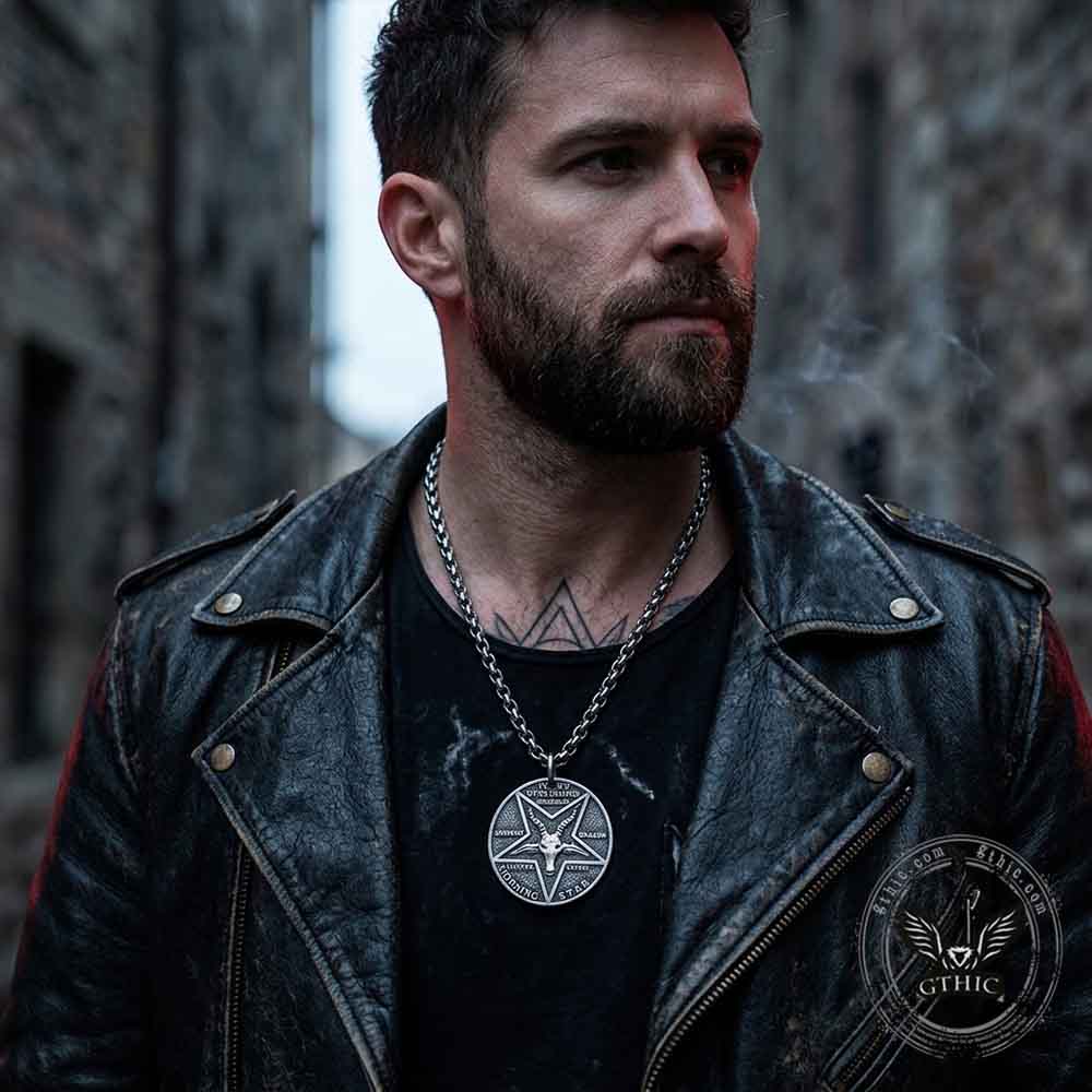 Baphomet Satan Double Sided Stainless Steel Pendant | Gthic.com