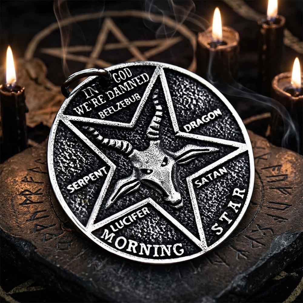 Baphomet Satan Double Sided Stainless Steel Pendant