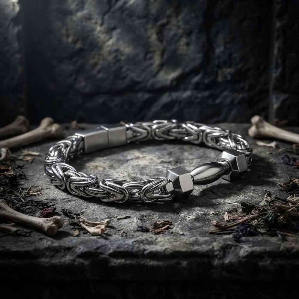 Barbell Dumbbell Byzantine Stainless Steel Bracelet