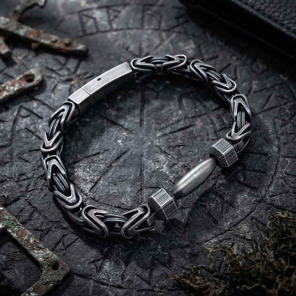 Barbell Dumbbell Byzantine Stainless Steel Bracelet