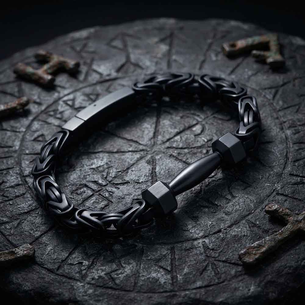 Barbell Dumbbell Byzantine Stainless Steel Bracelet