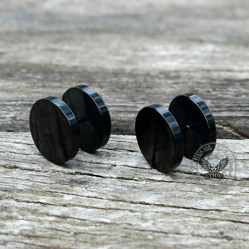Barbell Stainless Steel Screw Stud Earrings | Gthic.com