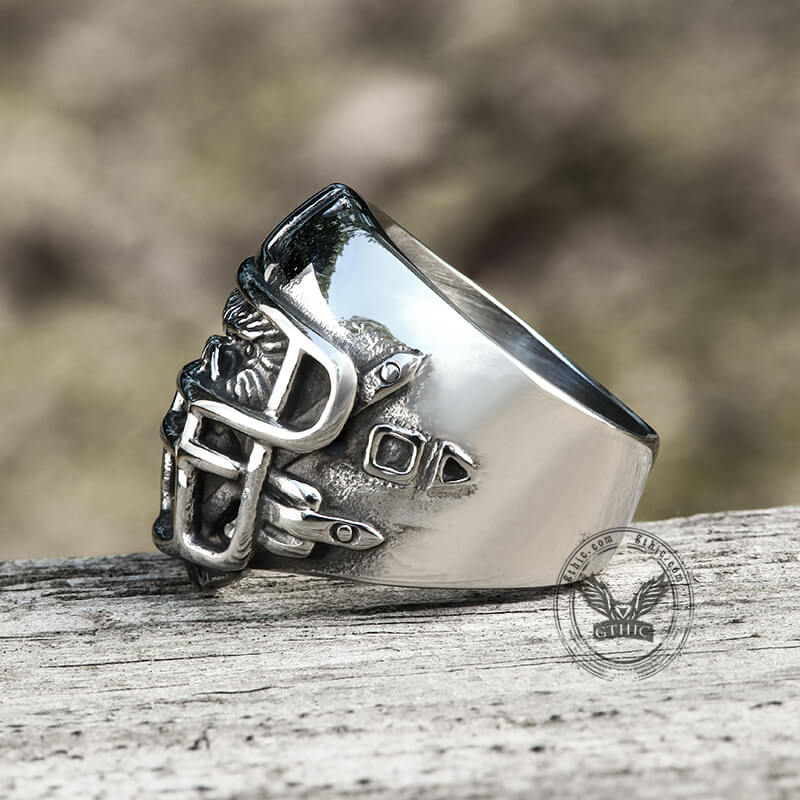 Baseball Helmet Gorilla Stainless Steel Ring