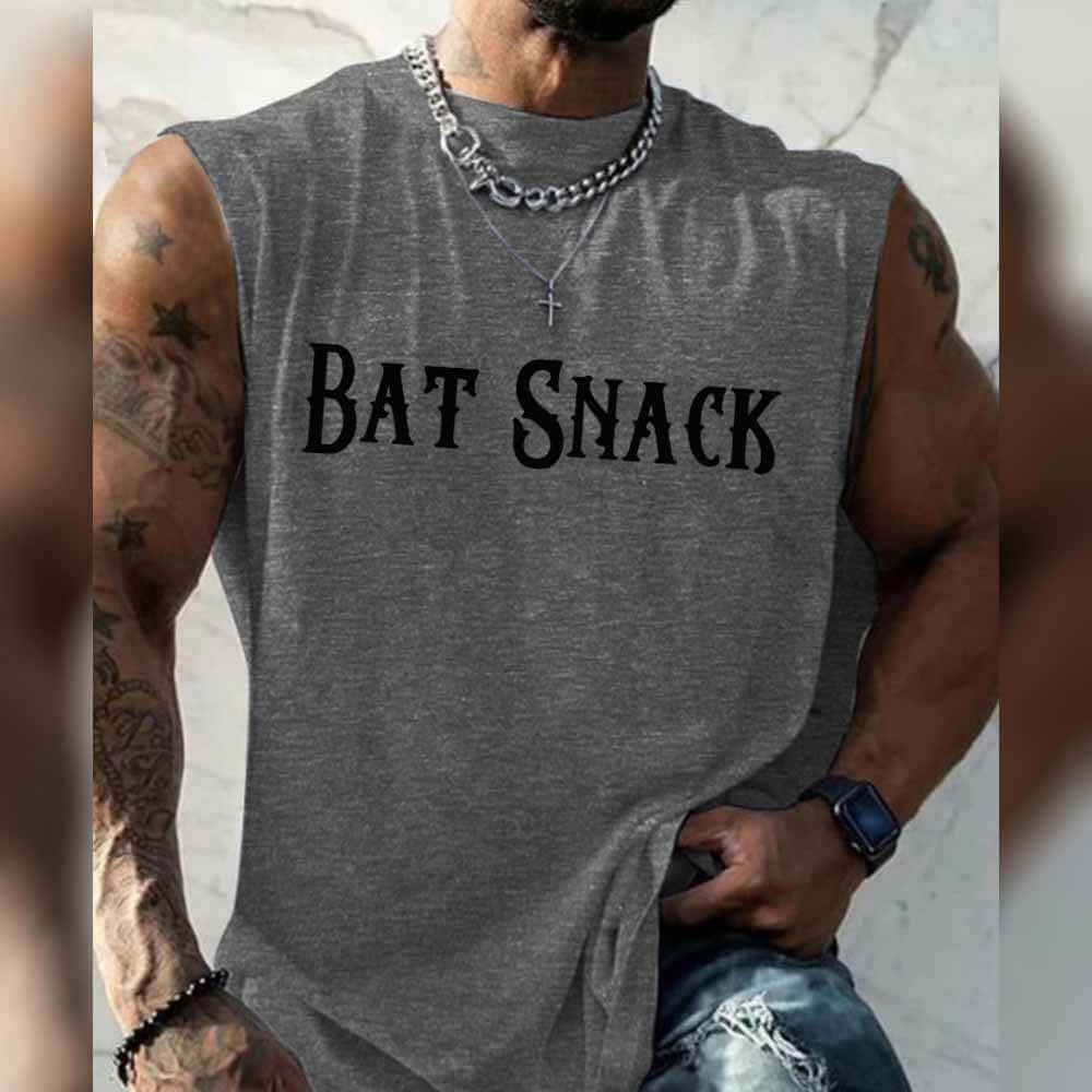 Bat Snack Print Loose Gym Vest Top | Gthic.com