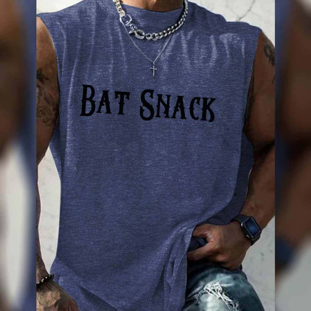 Bat Snack Print Loose Gym Vest Top | Gthic.com