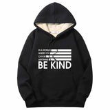 Be Kind American Flag Crew Collar Hoodie 01 | Gthic.com