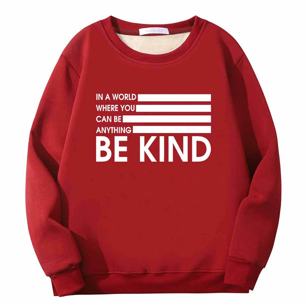 Be Kind American Flag Fleece Crew Collar Sweatshirt