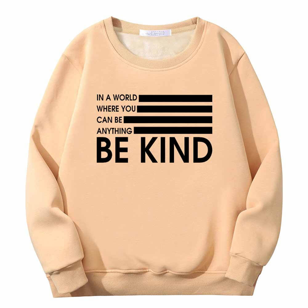 Be Kind American Flag Fleece Crew Collar Sweatshirt