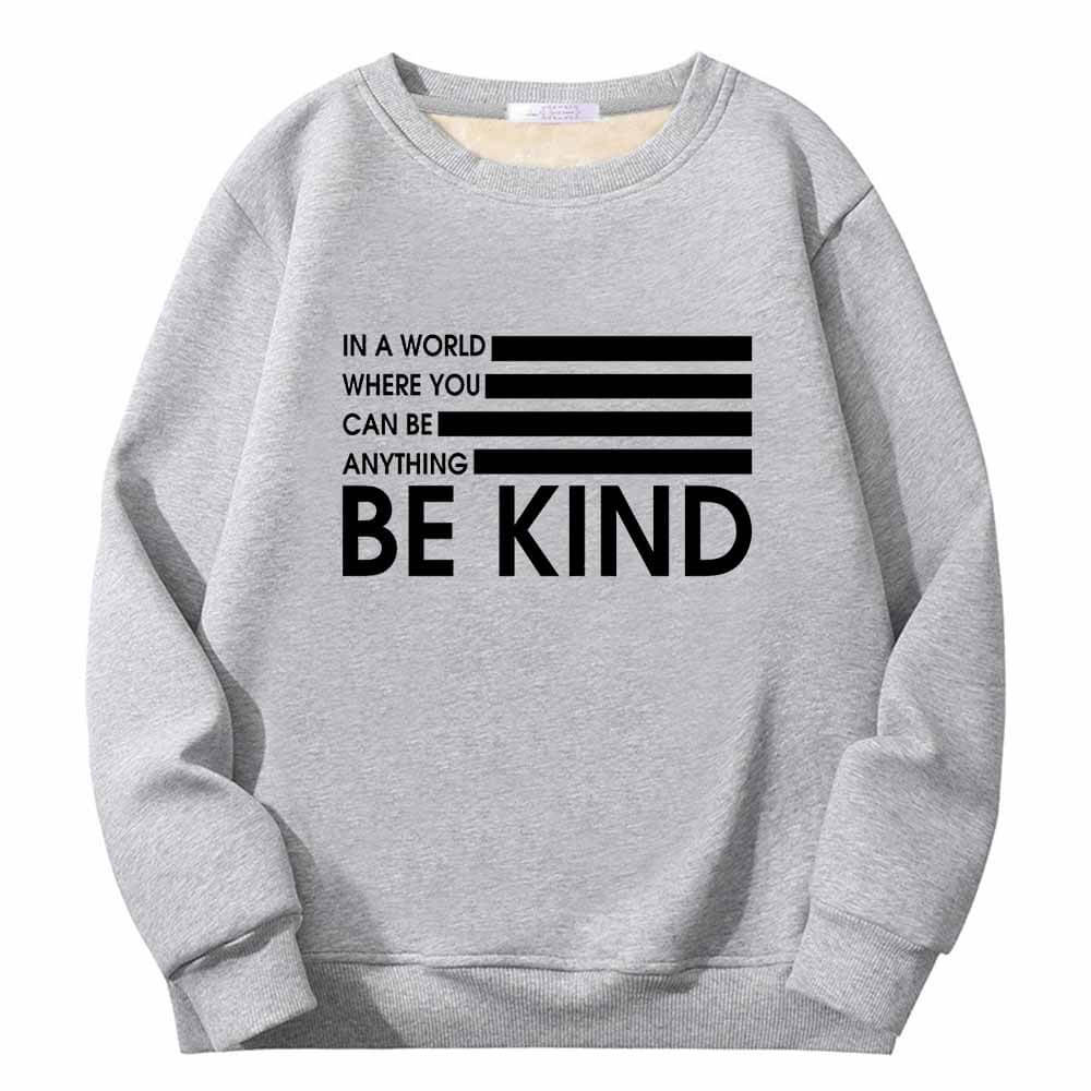 Be Kind American Flag Fleece Crew Collar Sweatshirt