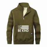 Be Kind American Flag Stand Collar Zip Sweatshirt