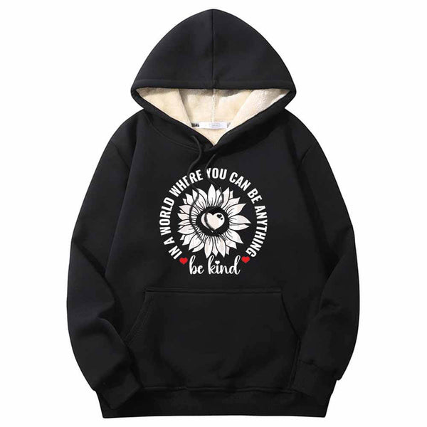 Be Kind Heart Flower Crew Collar Hoodie 01 | Gthic.com