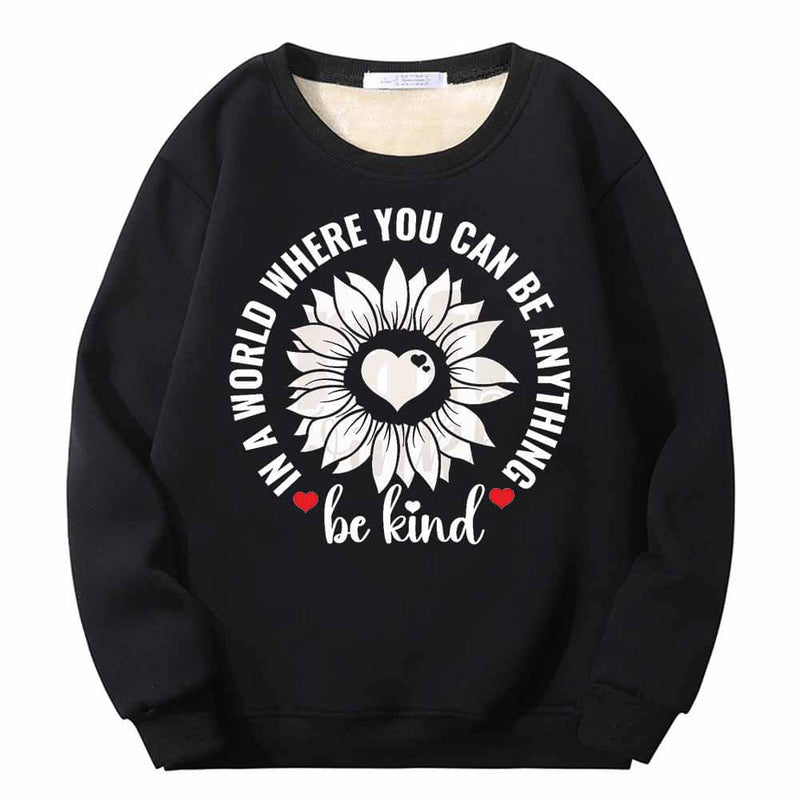 Be Kind Heart Flower Crew Collar Sweatshirt 01 | Gthic.com