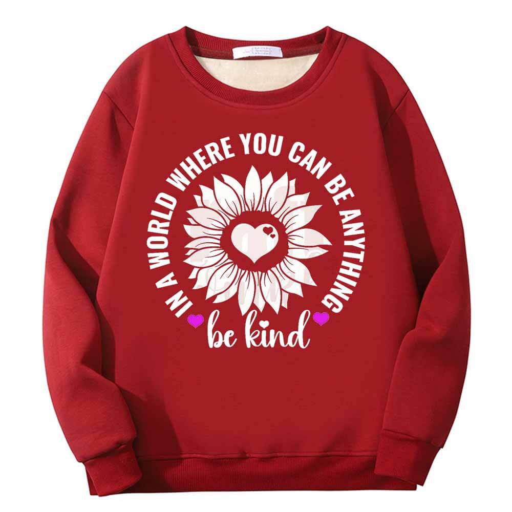 Be Kind Heart Flower Crew Collar Sweatshirt 02 | Gthic.com