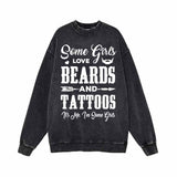 Beards And Tattoos Vintage Washed Hoodie Sweatshirt 02 | Gthic.com