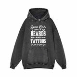 Beards And Tattoos Vintage Washed Hoodie Sweatshirt 01 | Gthic.com