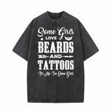 Beards And Tattoos Vintage Washed T-shirt 01 | Gthic.com