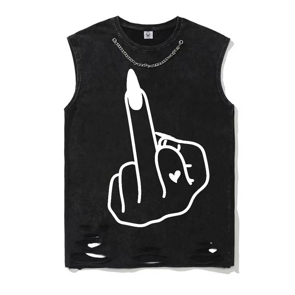 Beautiful Women’s Hand Fuck Gesture T-shirt Vest Top | Gthic.com