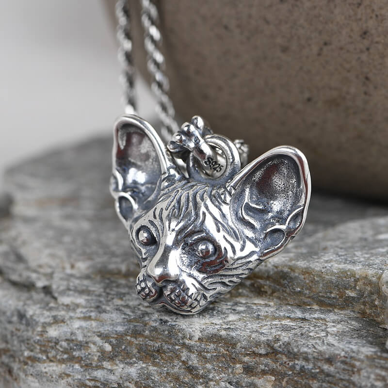 Beerus Cat Head Sterling Silver Pendant | Gthic.com