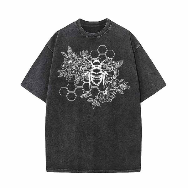 Bees Gathering Nectar Vintage Washed T-shirt