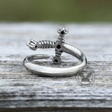 Bent Sword Stainless Steel Gothic Ring