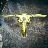 Bighorn Bison Skull Zinc Alloy Belt Buckle | Gthic.com