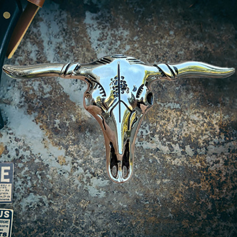 Bighorn Bison Skull Zinc Alloy Belt Buckle | Gthic.com