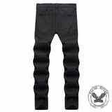 Biker Solid Color Slim Fit Stretch Denim Jeans