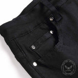 Biker Solid Color Slim Fit Stretch Denim Jeans