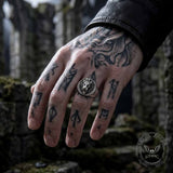 Biker Style Distressed Lion Head Stainless Steel Ring | Gthic.com