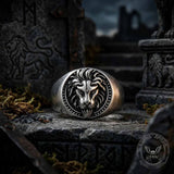 Biker Style Distressed Lion Head Stainless Steel Ring