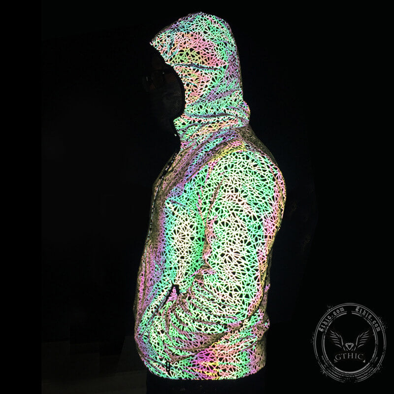 Bird's Nest Colorful Reflective Hooded Jacket | Gthic.com