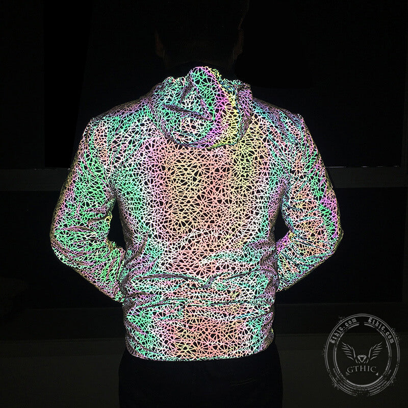 Bird's Nest Colorful Reflective Hooded Jacket | Gthic.com